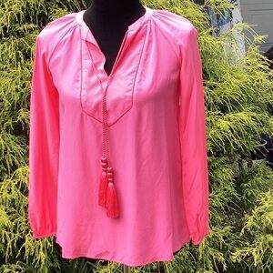 Lilly Pulitzer Saria Silk Top Long sleeve
